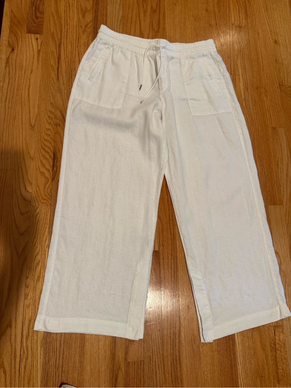 Athleta Retreat Linen High Rise Wide Leg Pants - White
